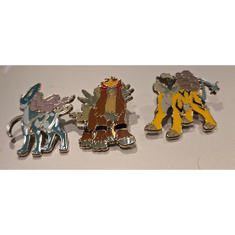 Official Pokémon Legendary Beasts Enamel Pin Set